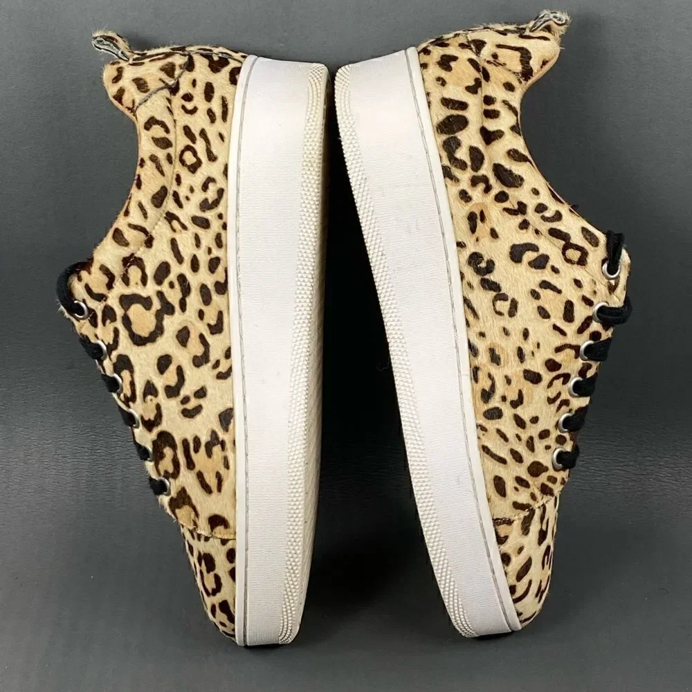 HALOGEN IVIE CALF HAIR PLATFORN LEOPARD PRINT SNEAKERS womens size 9